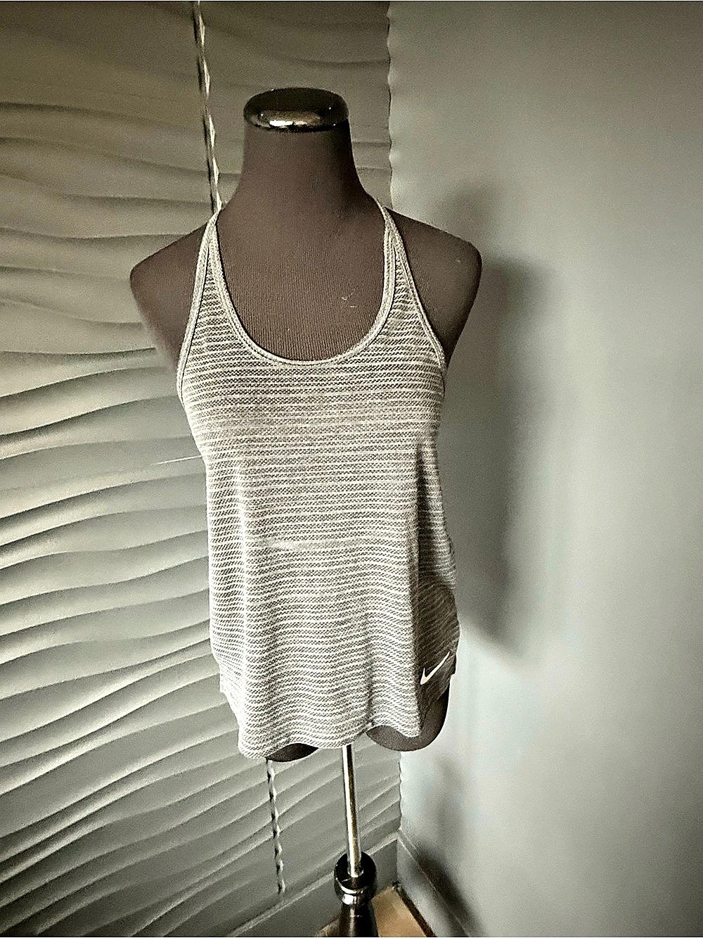 Nike Dri-FIT Striped Racerback Tank Gray Size XS